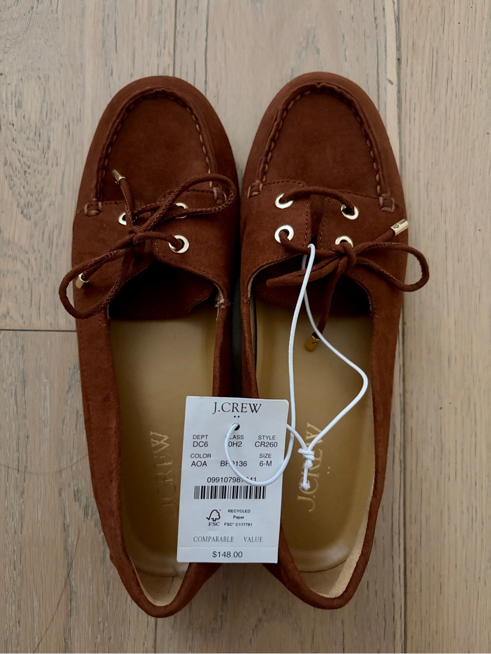 J. Crew Women's Chestnut Suede Moccasin Loafers
